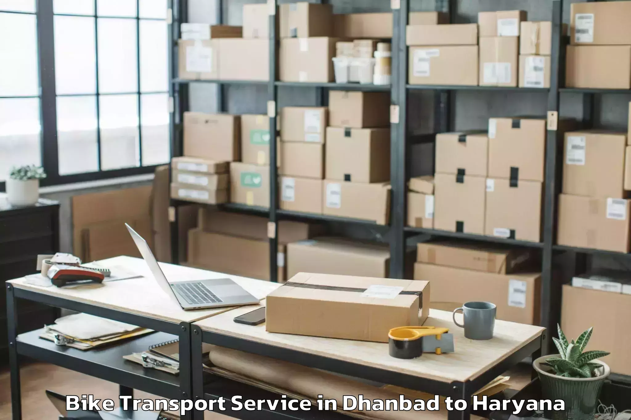 Book Dhanbad to Manav Rachna International Ins Bike Transport Online